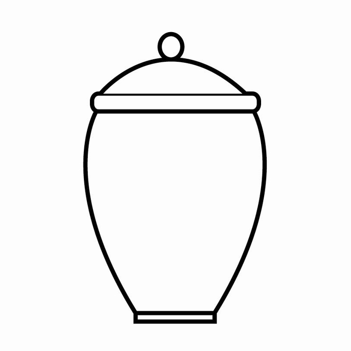 Skisse av urne fra Jølstad begravelsesbyrå