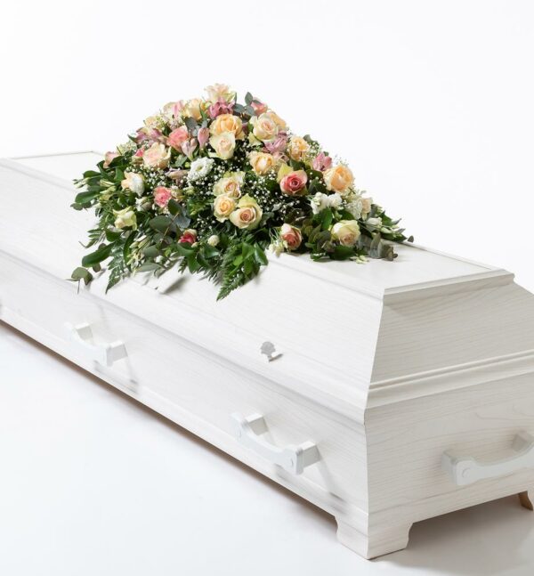 144 Kistedekorasjon Fersken Rosa Hvit Liten