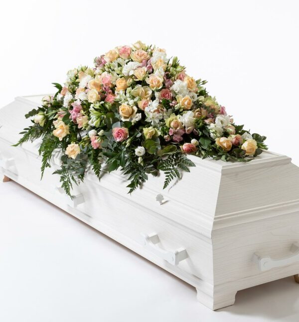 146 Kistedekorasjon Fersken Rosa Hvit Stor